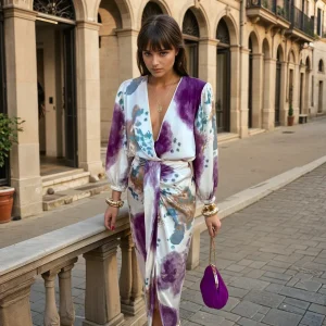 Cisca | Tweedelige Tie-Dye Maxi Set met Print – Elegant & Trendy Look