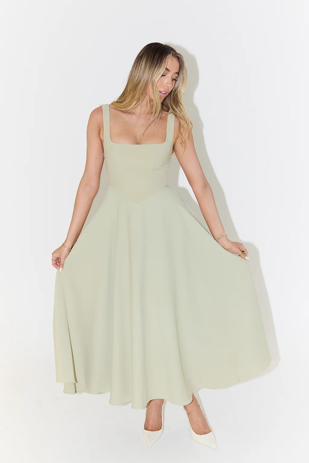 Paloma | Midi Jurk met Vierkante Hals - Afbeelding 7