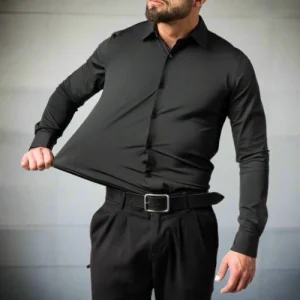 Heren Overhemd Rekbaar Katoen