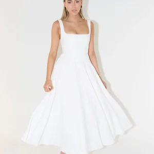 Paloma | Midi Jurk met Vierkante Hals