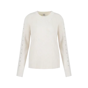 C&S Amelie knit pullover (25WMC04) Wool white
