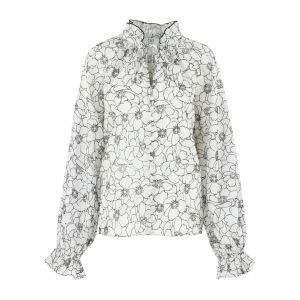 C&S Lies blouse (25WQH08) Wool White/Black