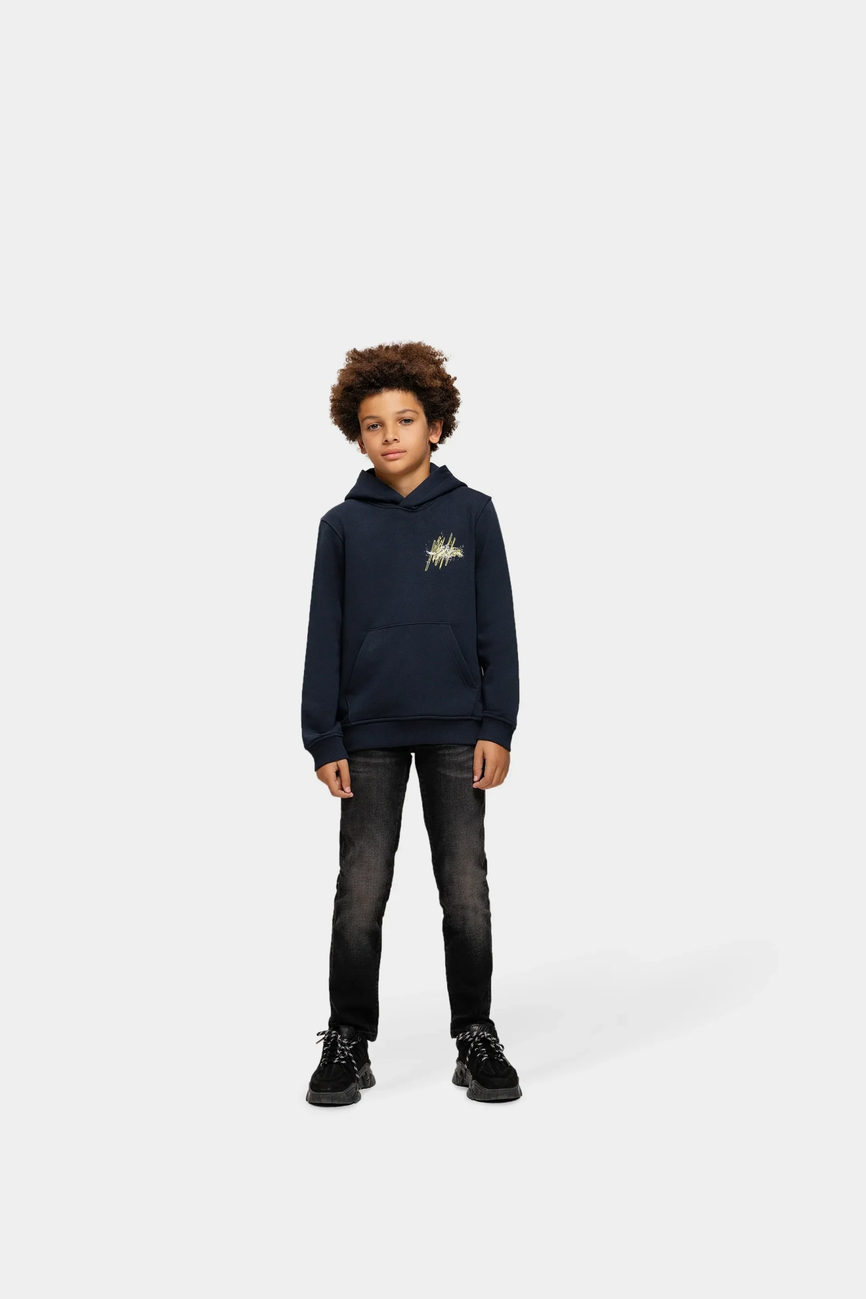Malelions Junior Splash Hoodie | Navy/Bright Yellow - Afbeelding 5