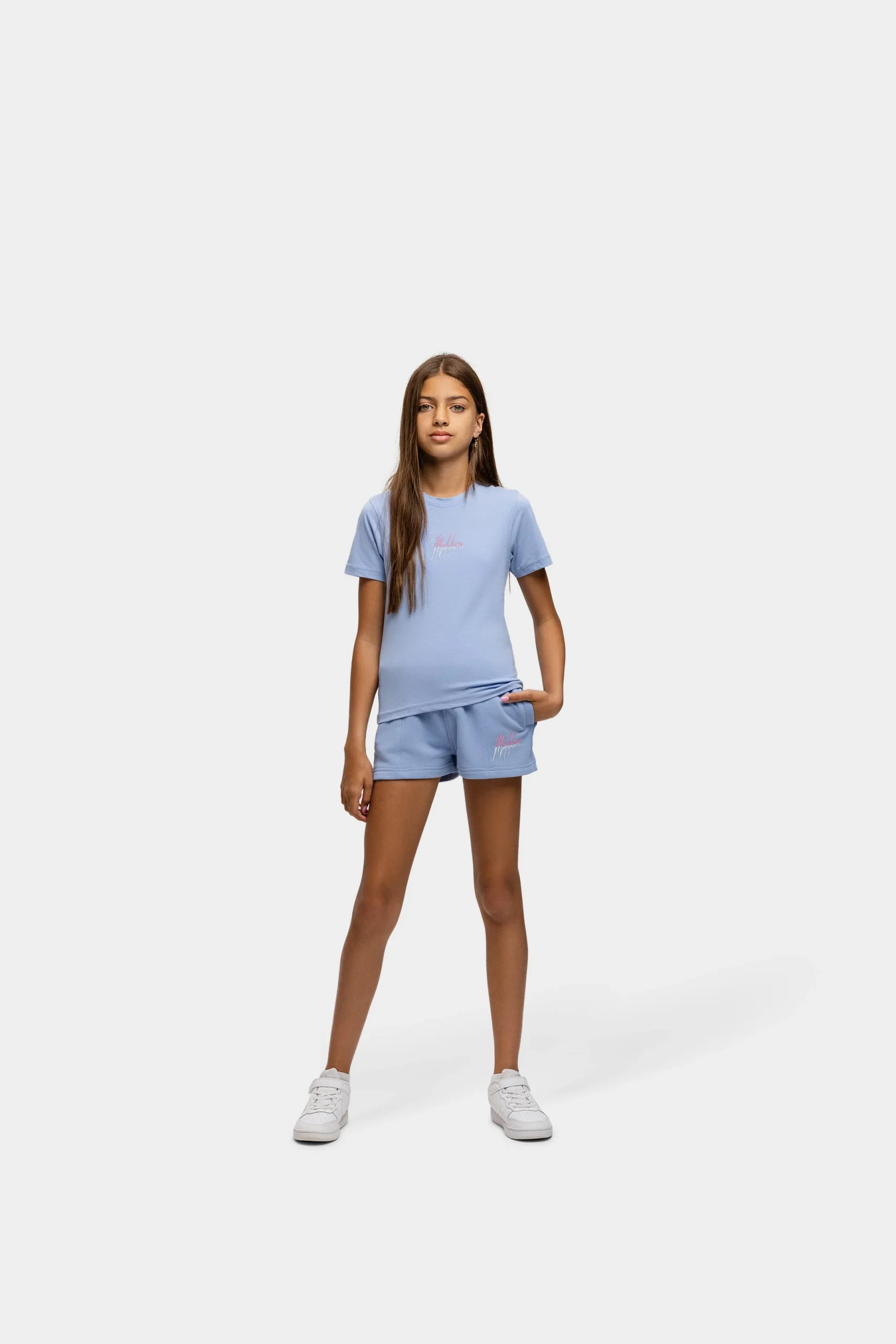 Malelions Junior Girls Kiki T-Shirt | Vista Blue/Light Pink - Afbeelding 5