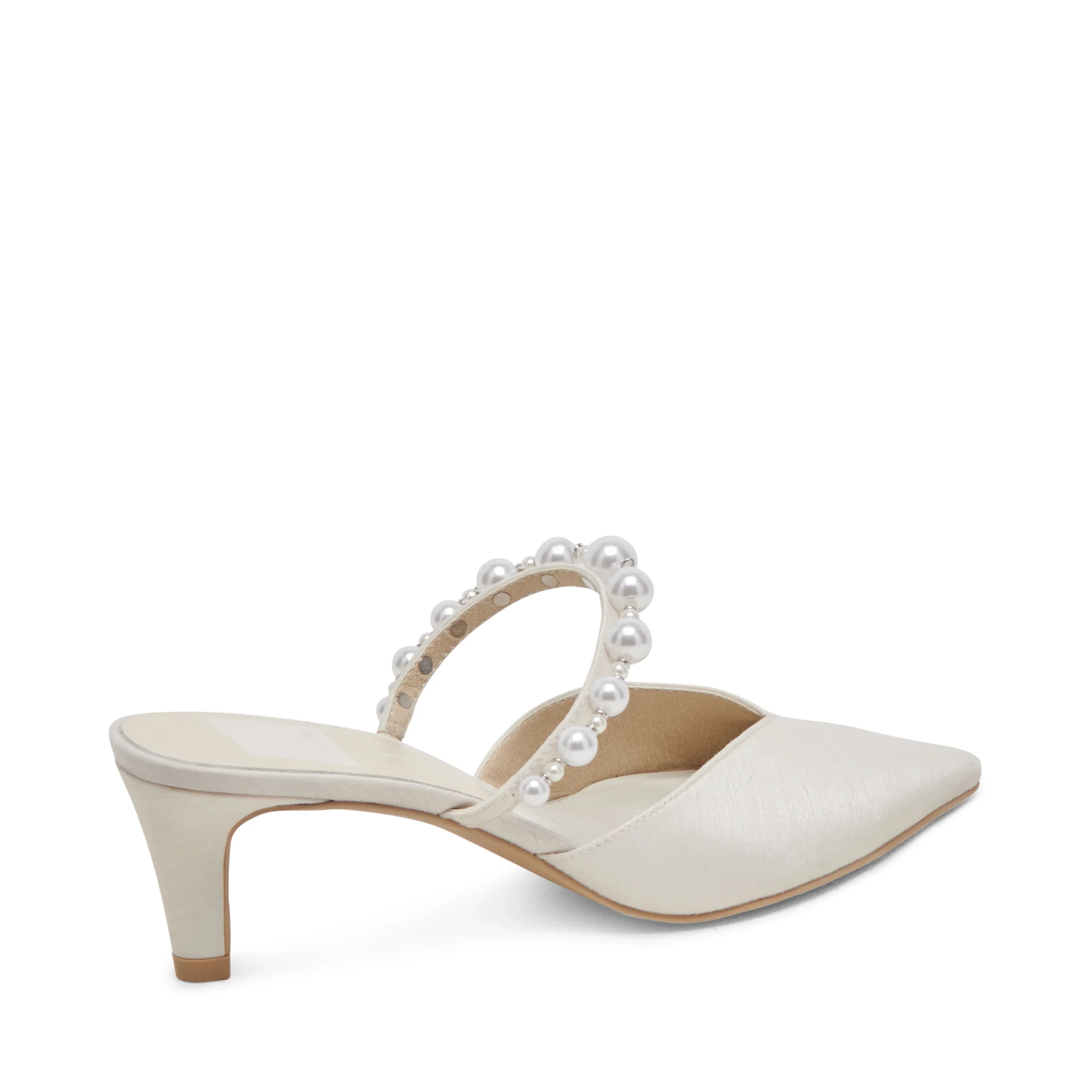 Dolce Vita Satijnen Mule met Parels – Elegante Bruidsschoen | Leer & Satijn - Afbeelding 7