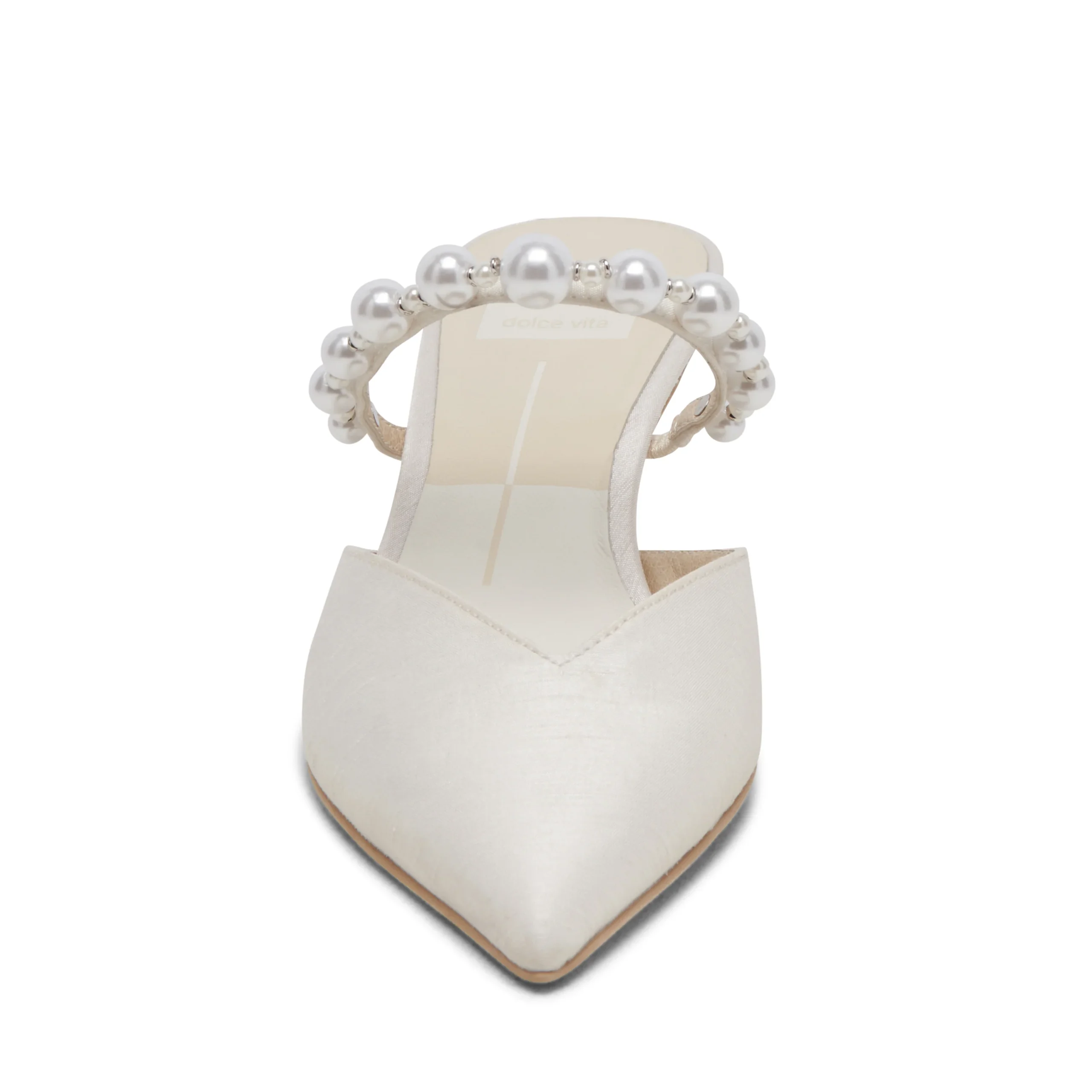 Dolce Vita Satijnen Mule met Parels – Elegante Bruidsschoen | Leer & Satijn - Afbeelding 9