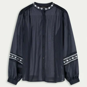 Elvira Blouse Giorgia Navy/IceBlue