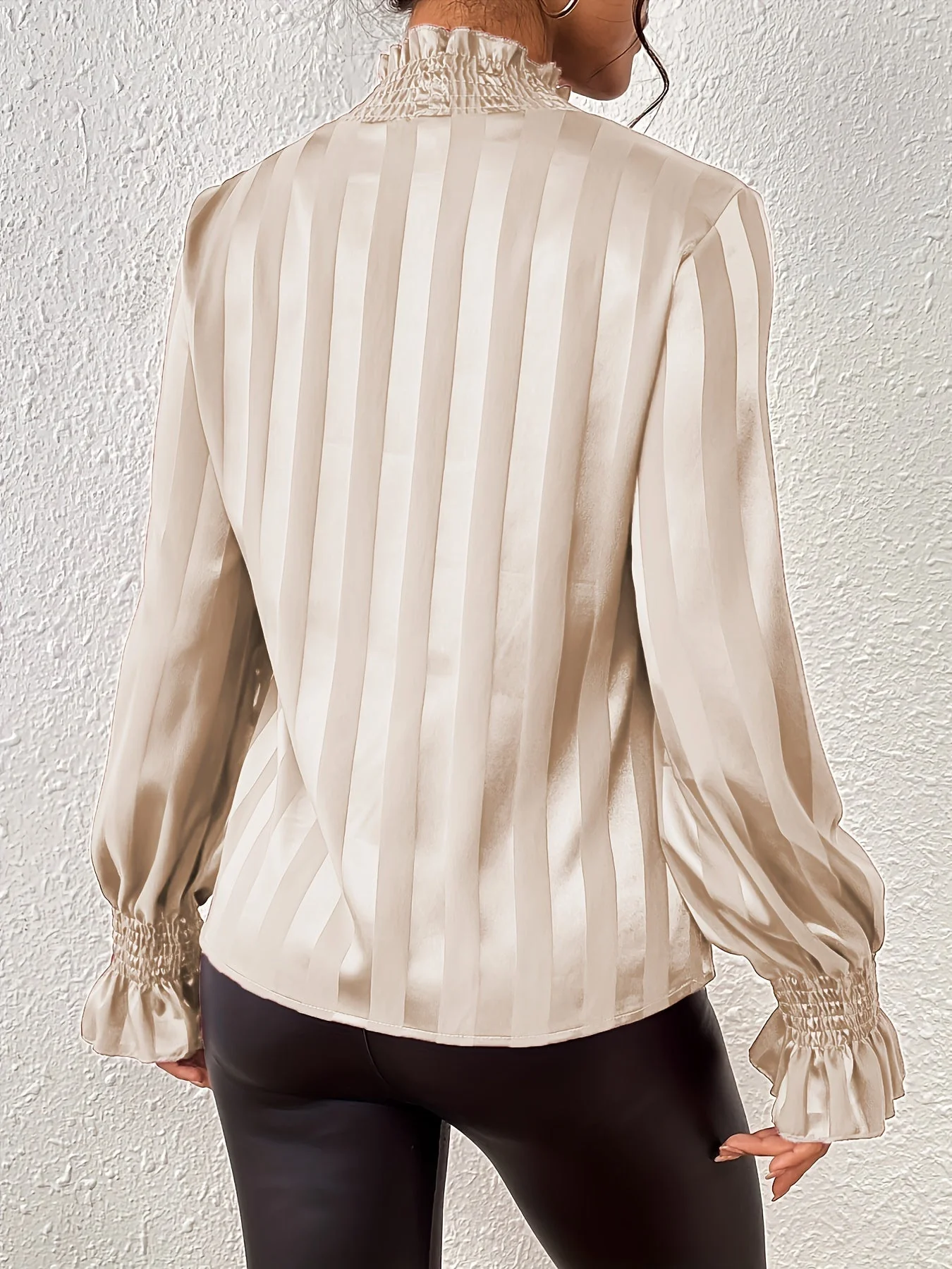 Cisca | Gestreepte Blouse Dames - met Strik en Lange Mouwen - Afbeelding 7