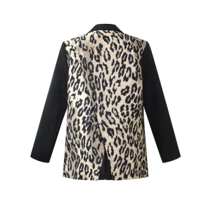 Yeh Leopard A-symmetrische blazer|Brown