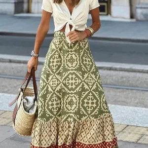 Destino | Gedrukte Mediteraanse Lange Rok