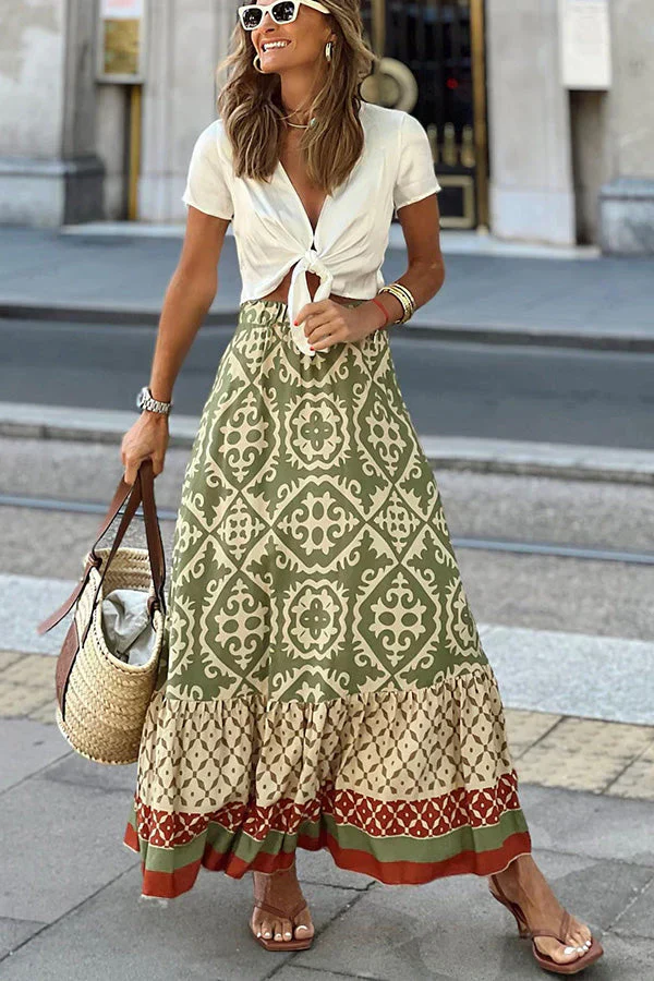 Destino | Gedrukte Mediteraanse Lange Rok