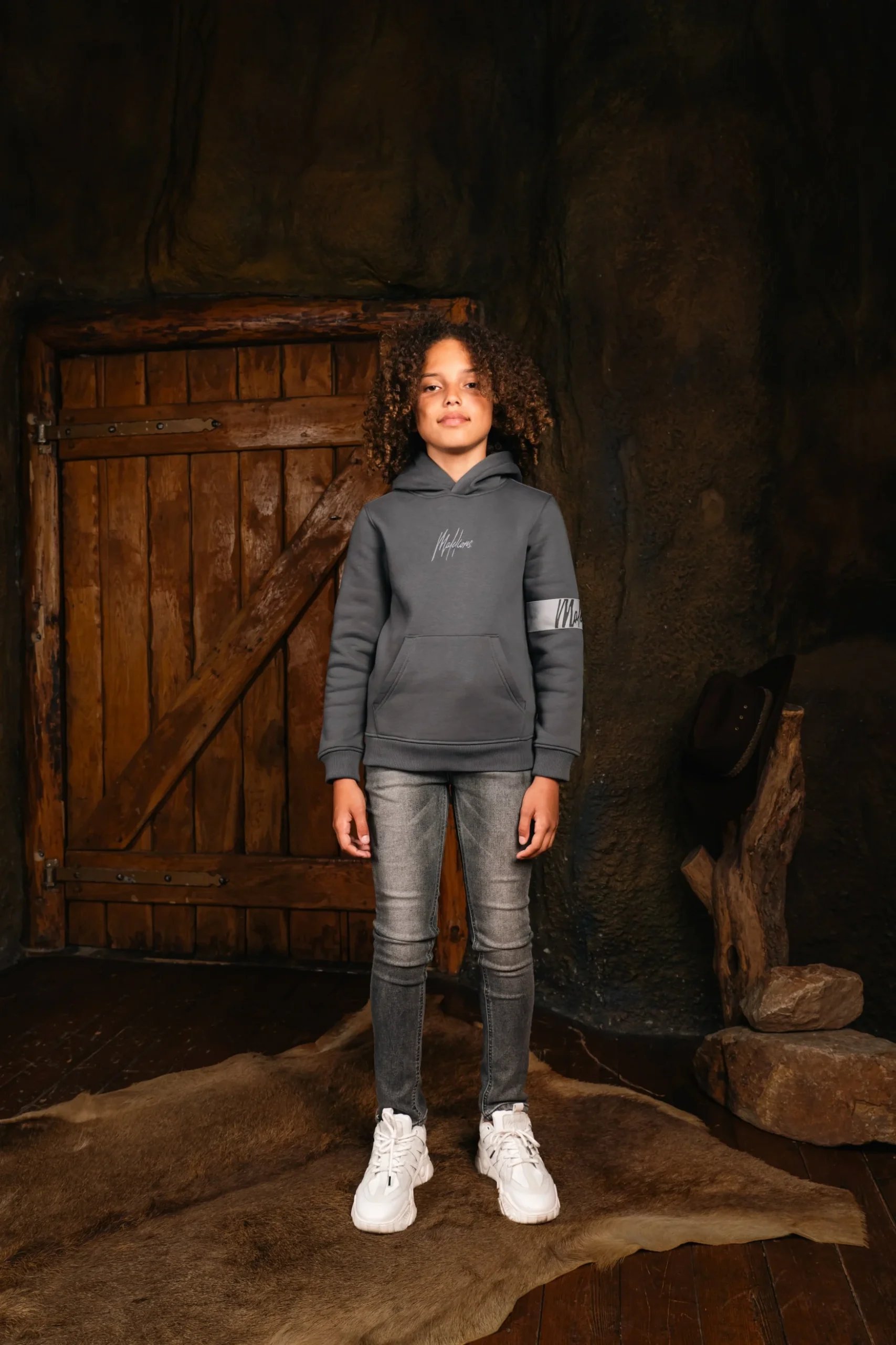 Malelions Junior Captain Hoodie | Dark Grey/Ice Blue - Afbeelding 7