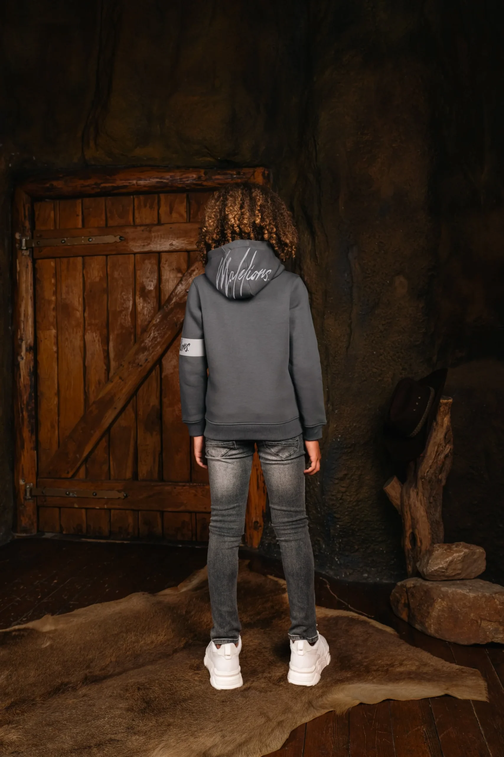 Malelions Junior Captain Hoodie | Dark Grey/Ice Blue - Afbeelding 6