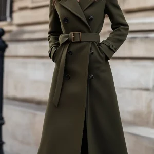 Raquelle | Trendy Winterjas Dames - Lange Trenchcoat met Ceintuur