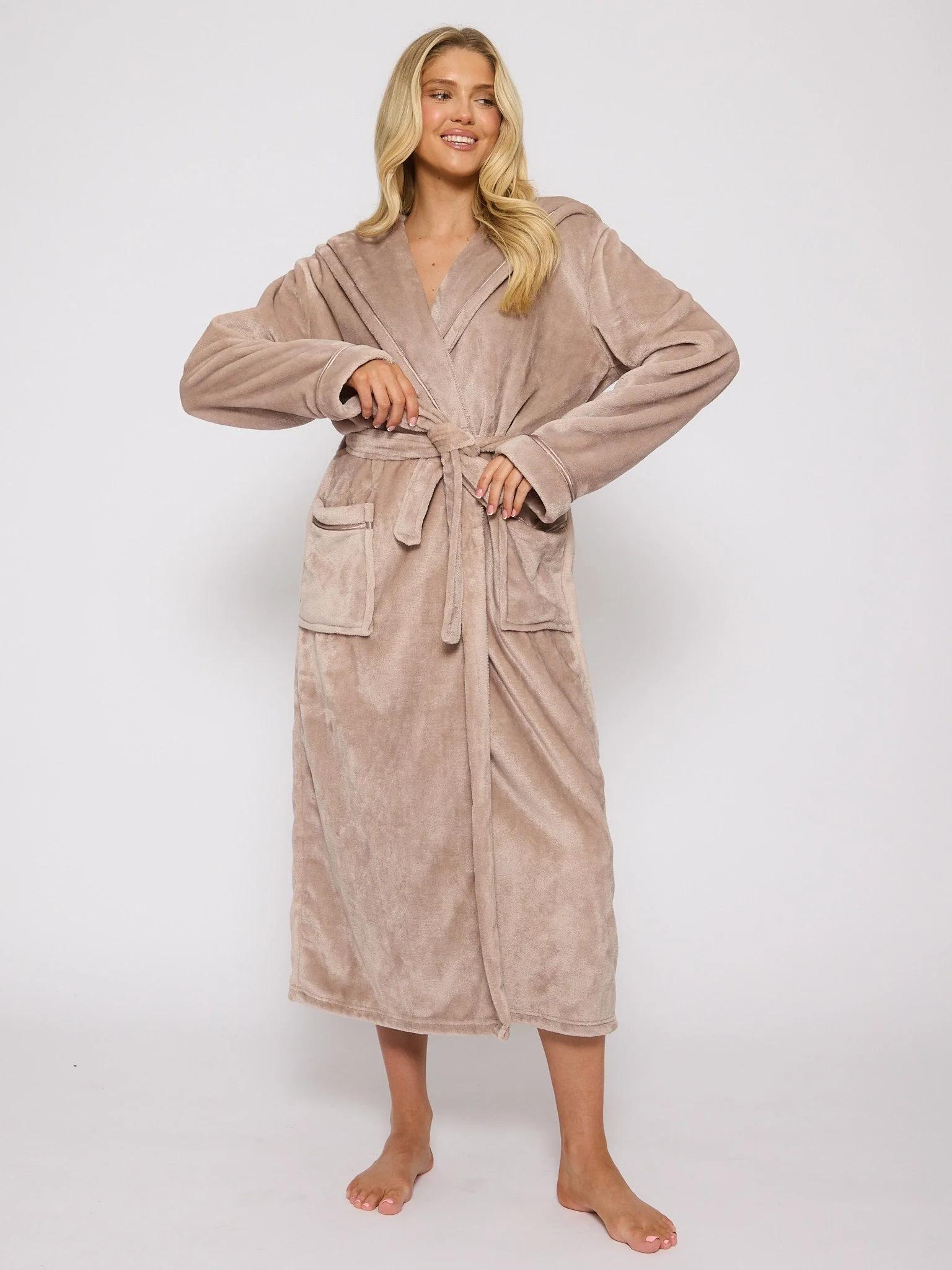 Aurelia | Zachte Badjas - Teddy stof met Strik Ceintuur - Afbeelding 2