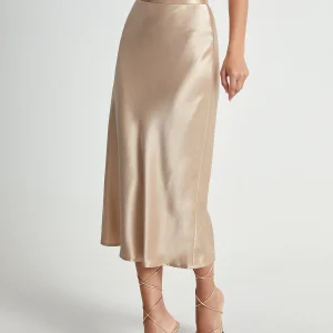 Della | Elegante Satijnen Midi-Rok - Hoge Taille