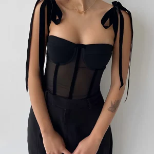 Deniz | Doorzichtige Mesh Bustier Top voor Dames - Elegant & Stijlvol