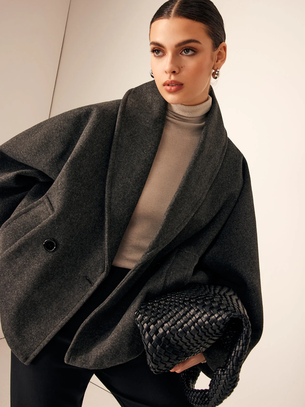 Analisa | Tweed Korte Jas met Zak Details – Warme Jas voor Herfst & Winter - Afbeelding 6