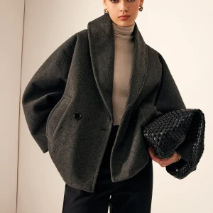 Analisa | Tweed Korte Jas met Zak Details – Warme Jas voor Herfst & Winter