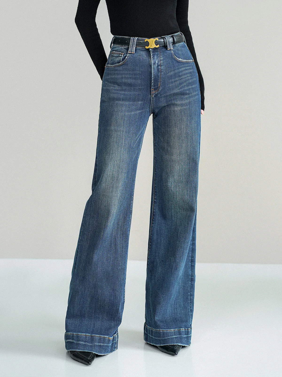 Metha | Mid-Waist Spijkerbroek van Stretch Denim -Bootcut Jeans Dames - Afbeelding 3