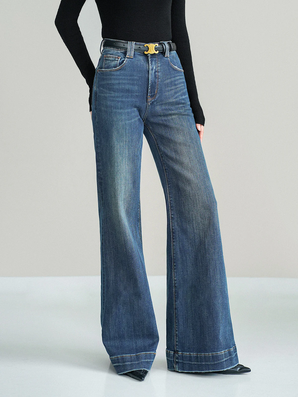 Metha | Mid-Waist Spijkerbroek van Stretch Denim -Bootcut Jeans Dames - Afbeelding 5