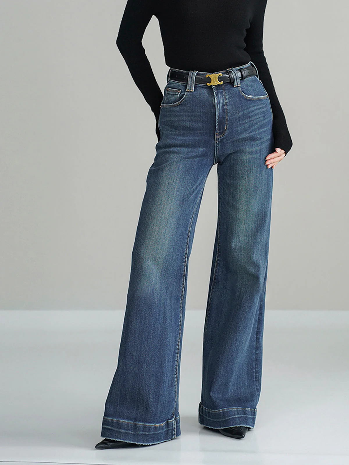 Metha | Mid-Waist Spijkerbroek van Stretch Denim -Bootcut Jeans Dames - Afbeelding 7
