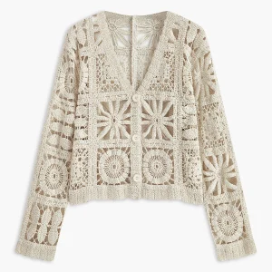 Aldana | Gehaakt Vest voor Dames – Knopen & Vierkant Patroon