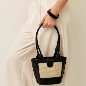 Christine | Tote Bag Dames – Rieten Handtas met Vegan Leer