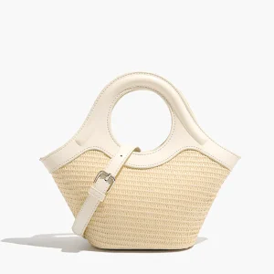 Estrelle | Rieten Strandtas Rond – Boho Handtas Dames Zomer