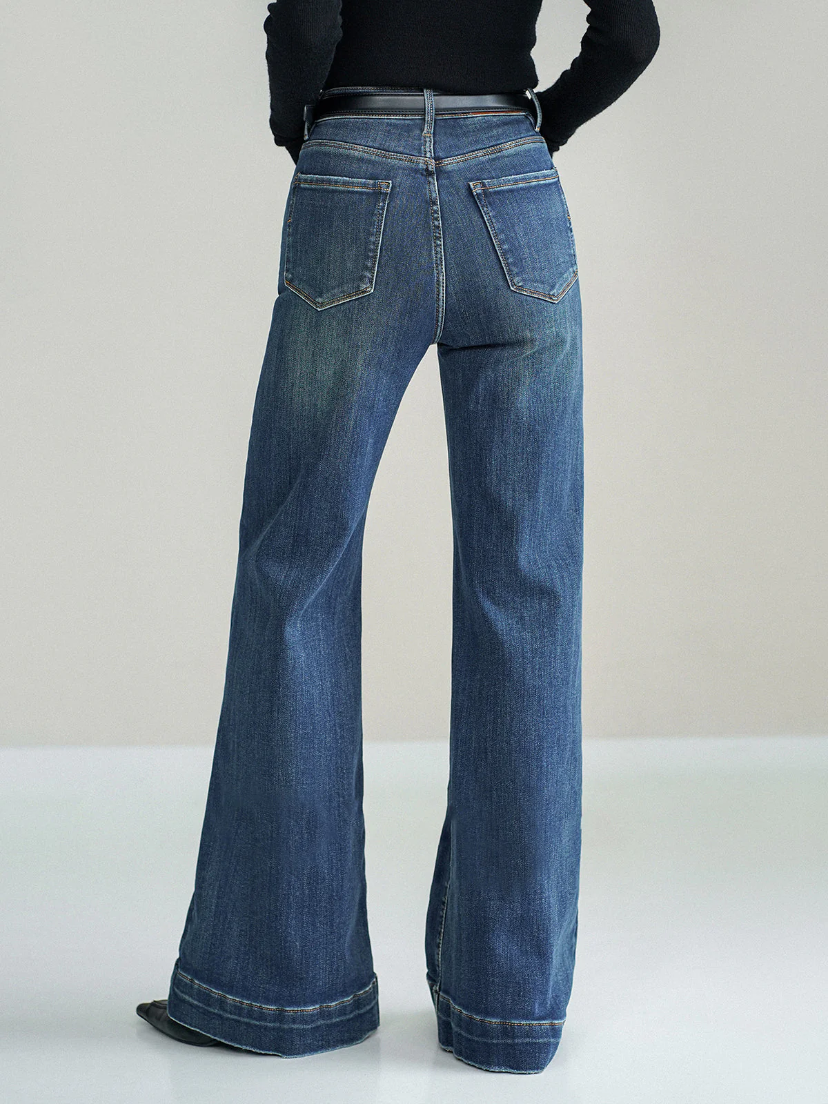 Metha | Mid-Waist Spijkerbroek van Stretch Denim -Bootcut Jeans Dames - Afbeelding 4