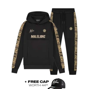 Malelions Sport Warming Up Tracksuit | Black/Gold