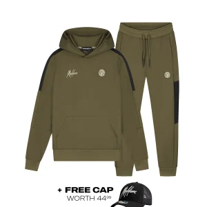 Malelions Sport Transfer Hooded Tracksuit | Army/Black