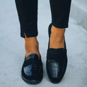 Casual Suède Loafers met Krokodillenprint voor Dames
