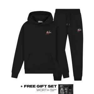Malelions Men Split Tracksuit | Black/Red