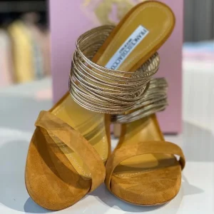 Suède sandalen met hak