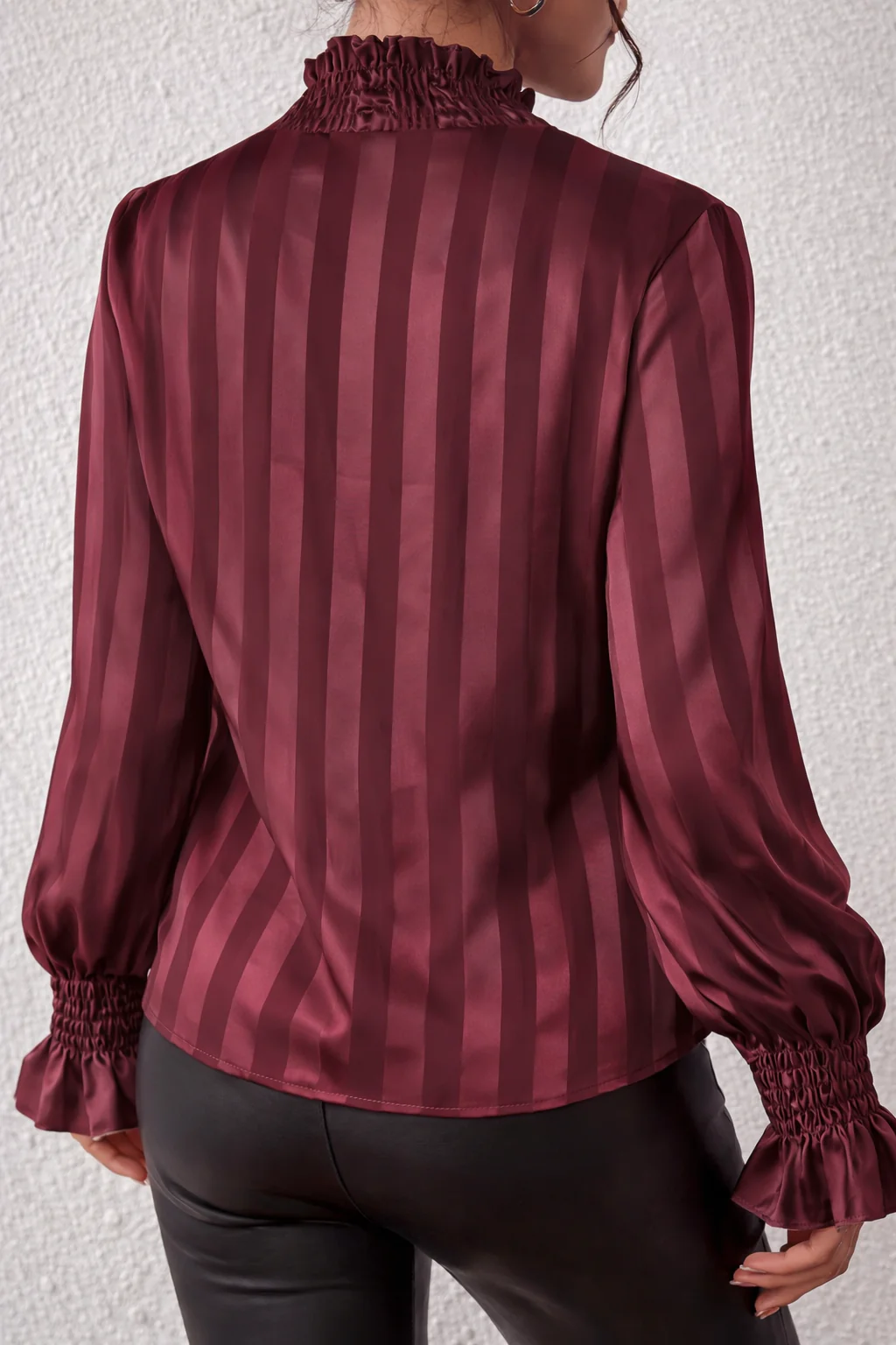 Cisca | Gestreepte Blouse Dames - met Strik en Lange Mouwen - Afbeelding 5