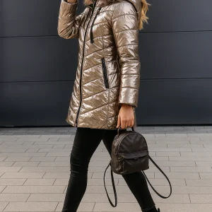Delphine | Donsjas met Imitatie Bontkraag Dames – Warm & Luxe Winterjas