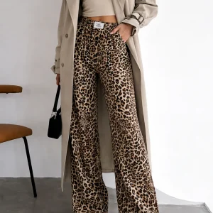 Fallon | Trending Luipaardprint Jeans met Rechte Pijpen