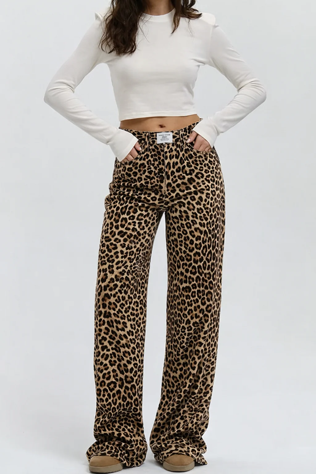 Fallon | Trending Luipaardprint Jeans met Rechte Pijpen - Afbeelding 5
