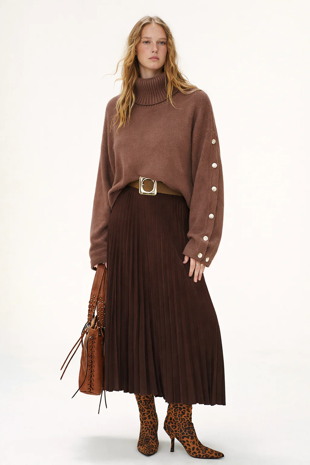 Amber | Stijlvolle Gebreide Dames Trui - Knoop details en Lichte Stretch - Afbeelding 6