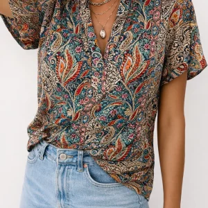 Cis | Korte Blouse met Plof Mouwtjes