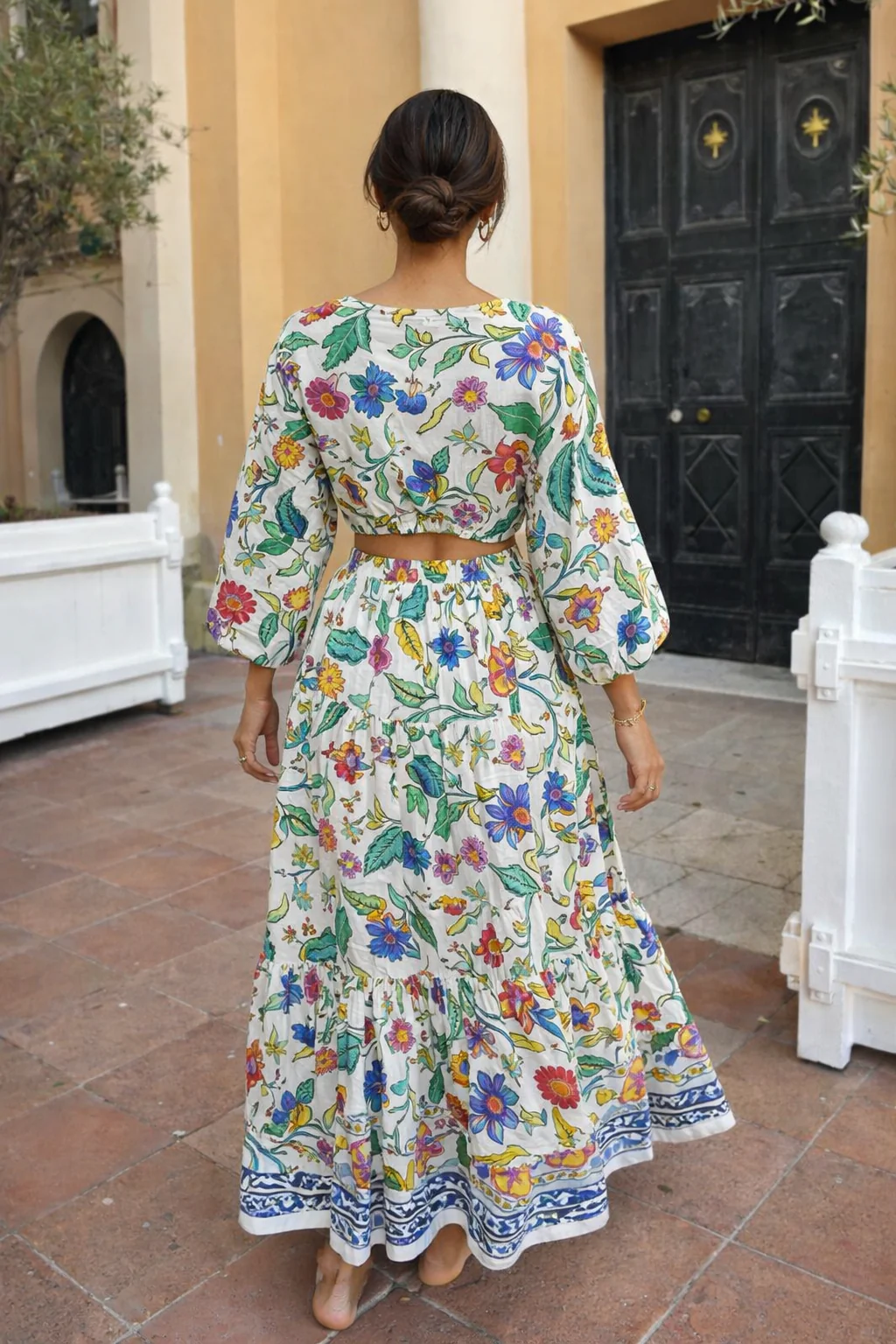 Elia | Dames Plissé Set – Top en Geplooide Rok met Print - Afbeelding 5