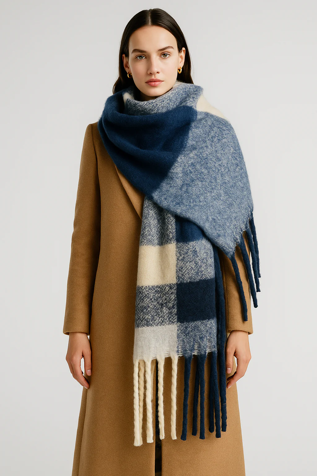 Karlyn | Luxe Dames Sjaal met Stijlvol Ruitpatroon - Warme, Casual Wrap - Afbeelding 2