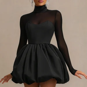 Bina | Luxe Mini-Jurk met Pofrok - Glamoureus met Vrouwelijke Flair