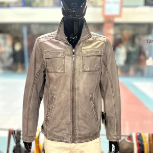 Chestcraft – Leren jas heren grijs