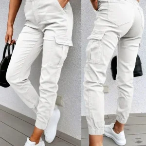 Dames Cargo Broek met Hoge Taille en Zakken