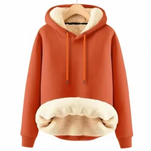 Dames Hoodie met Capuchon, Trekkoorden en Contrasterende Voering