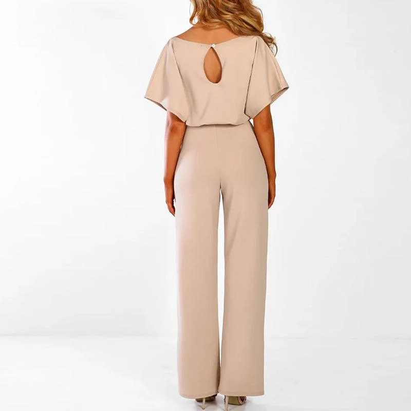 Dames Jumpsuit Korte Mouwen met Ceintuur - Afbeelding 4