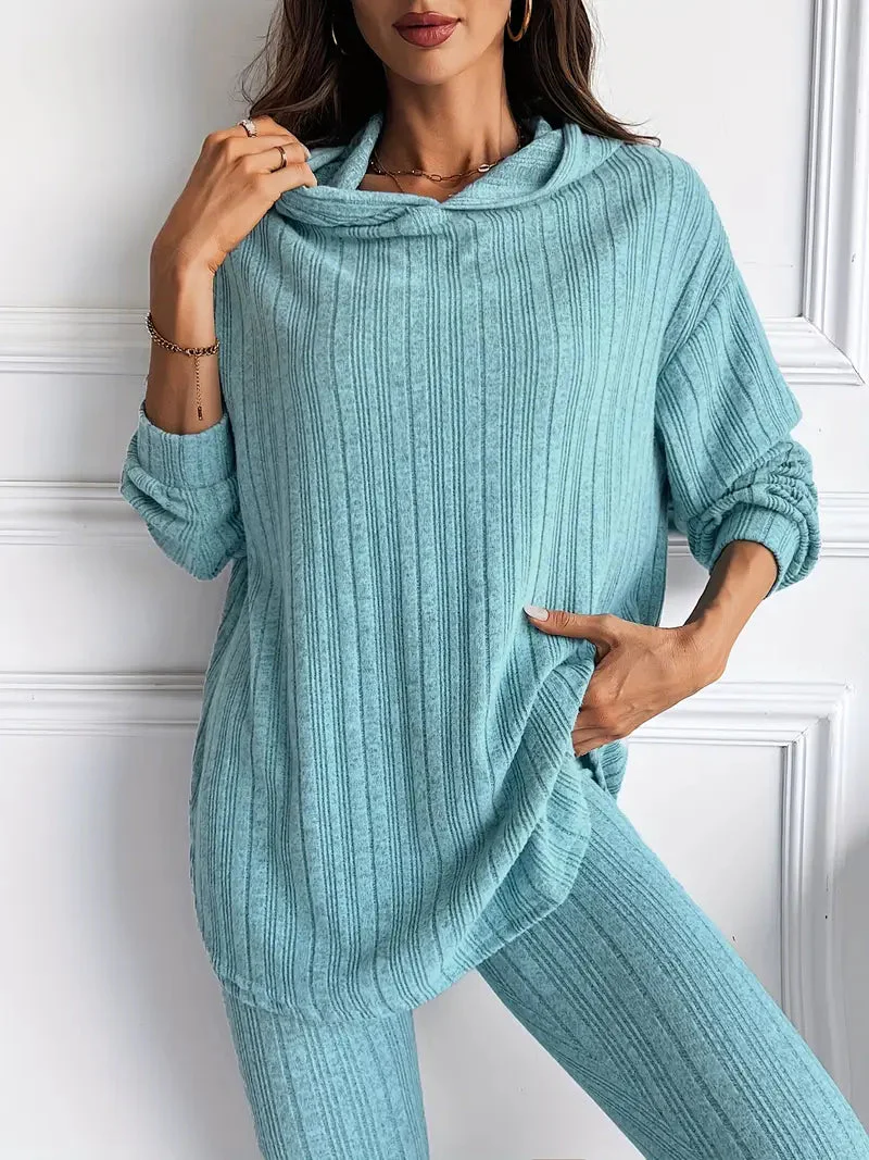 Dames Lounge Set met Geribbelde Oversized Top en Hoge Taille Legging - Afbeelding 5