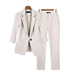 Dames Pak Set 2-delig met Blazer en Rechte Pantalon